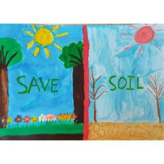 As well as making this beautiful poster, Giri, aged 10, from the UK, writes about #NetZero and how #soil can be a #solution to achieve this. Thank you Giri, this is very informative!

She also considered how healthy soil is an essential part of the water cycle. Only if soil is healthy, with enough organic matter, is it able to store water preventing floods and droughts. #SaveSoil #ExhibitSaveSoil Well done Giri!